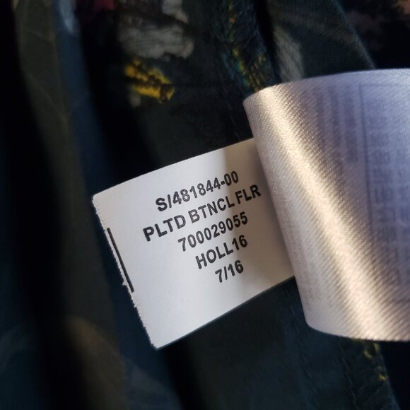 Banana Republic Blue Black knee length A-Line Pleated floral lace Skirt Size XS - Picture 14 of 16